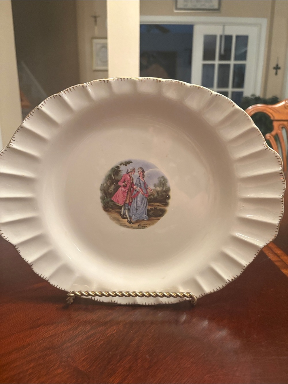 Sebring Vintage Porcelain Platter featuring Colonial Couple